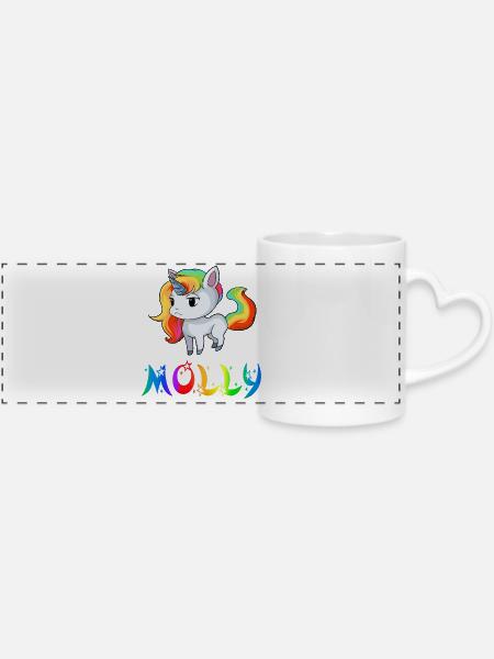 Einhorn Molly - Panoramatasse mit Herzhenkel - Weiß