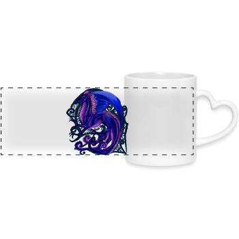dragon bleu - Mug panoramique avec anse en forme de cœur - blanc - Devant