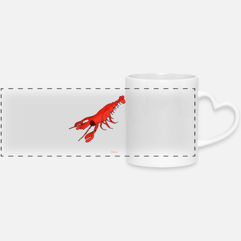 Lobster / Lobster - Panoramic mug with heart handle - white