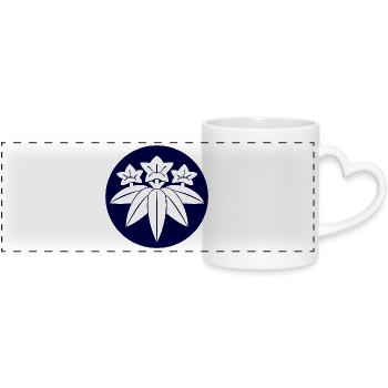 Kamakura Minamoto Mon japanese clan dans la marine - Mug panoramique avec anse en forme de cœur - blanc - Devant