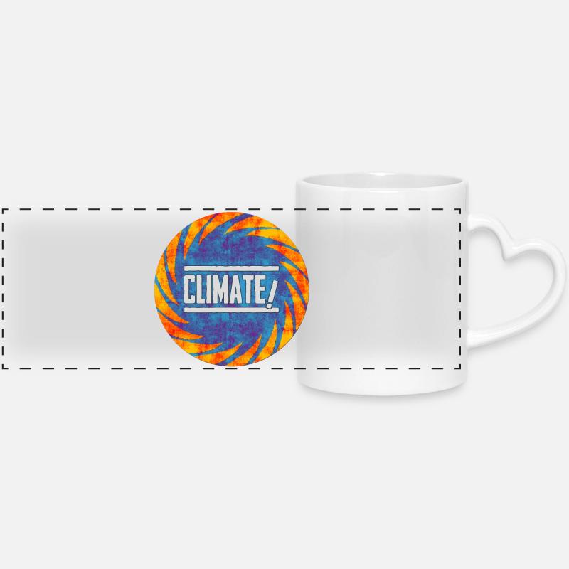Conception de protestation contre le changement climatique - Mug panoramique avec anse en forme de cœur - blanc