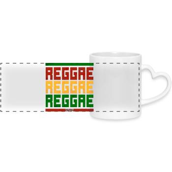 Reggae Font Block Graphic - Panoramic mug with heart handle - white - Front