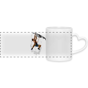 alpiniste - Mug panoramique avec anse en forme de cœur - blanc - Devant