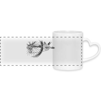 wheel - Panoramic mug with heart handle - white - Front
