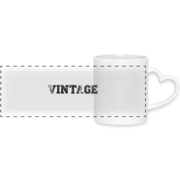 VINTAGE Rétro - Mug panoramique avec anse en forme de cœur - blanc - Devant