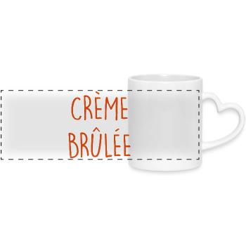 PUDDING À LA CRÈME BRÛLÉE - Mug panoramique avec anse en forme de cœur - blanc - Devant