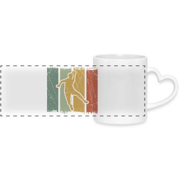 Handball bounce in colour blocks - Panoramic mug with heart handle - white - Front