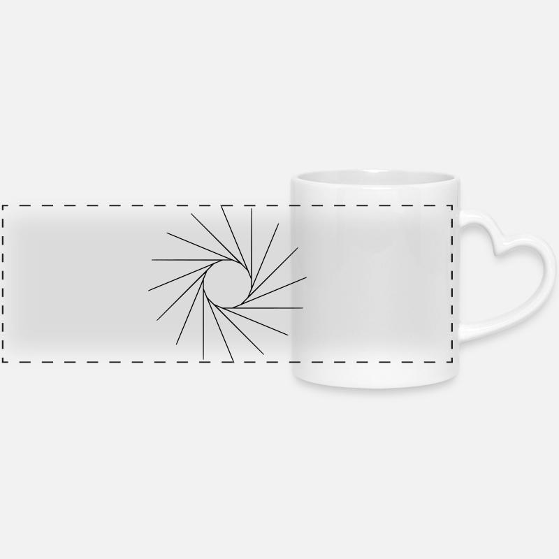Cool shape, like a sun. - Panoramic mug with heart handle - white