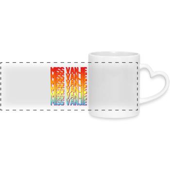 Miss Vanjie! Meme Rainbow Color Text - Panoramic mug with heart handle - white - Front