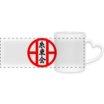 Shito kai karate emblem - Panoramic mug with heart handle - white - Front