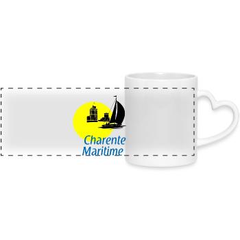 Charente-maritime - Mug panoramique avec anse en forme de cœur - blanc - Devant