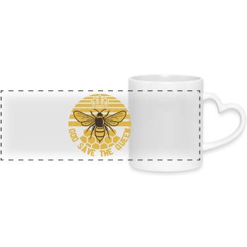 God Save The Queen Beekeeper Honey Bee - Mug panoramique avec anse en forme de cœur - blanc - Devant