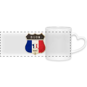 Dijon Frankreich Wappen Flaggen Design - Panoramatasse mit Herzhenkel - Weiß - Vorne