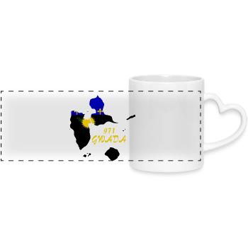 Guadeloupe - Panoramic mug with heart handle - white - Front