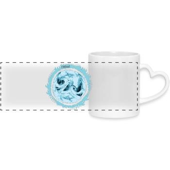 Stormy Water Swirl Design - Panoramic mug with heart handle - white - Front