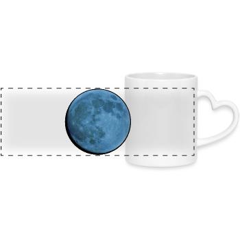 Saphire  - Panoramic mug with heart handle - white - Front