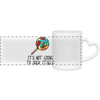 Cool Sweets Statement Candy avec une dent sucrée - Mug panoramique avec anse en forme de cœur - blanc - Devant