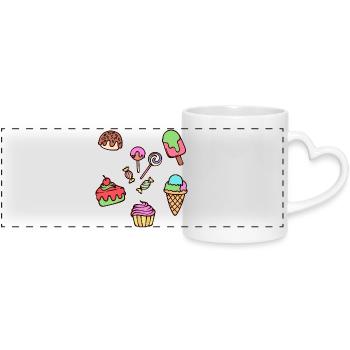 Crème glacée Délicieux Sweet Tooth Candy Cupcake - Mug panoramique avec anse en forme de cœur - blanc - Devant