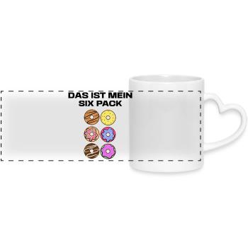 Lustig Donut Statement Nachspeise Süßigkeiten - Panoramatasse mit Herzhenkel - Weiß - Vorne