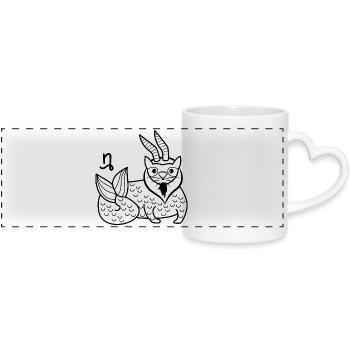 Astronomie Horoscope Superstition Signe du zodiaque - Mug panoramique avec anse en forme de cœur - blanc - Devant