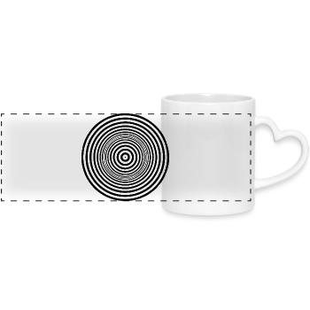 Paranoia - Panoramic mug with heart handle - white - Front