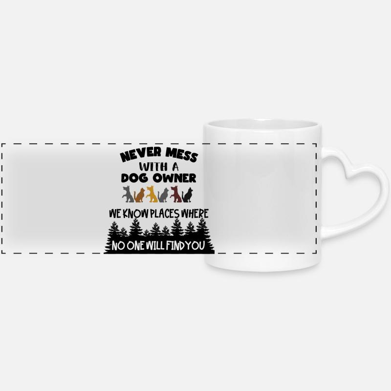 Un propriétaire de chien connaît de bonnes cachettes * - Mug panoramique avec anse en forme de cœur - blanc