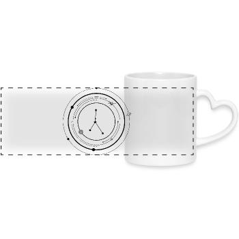Cancer zodiac - Panoramic mug with heart handle - white - Front