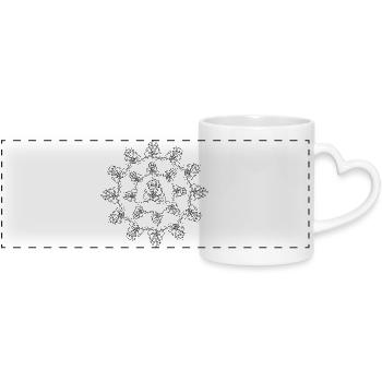 Garçon avec ballon - Mug panoramique avec anse en forme de cœur - blanc - Devant