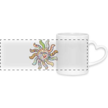 Thought-of-you-sun - Panoramic mug with heart handle - white - Front