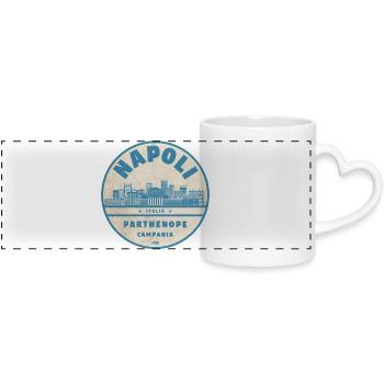 Insigne de la Skyline de Naples - Mug panoramique avec anse en forme de cœur - blanc - Devant