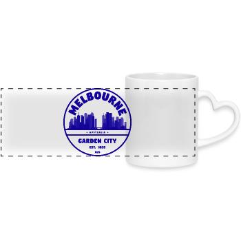 Melbourne Garden City Skyline - Panoramic mug with heart handle - white - Front