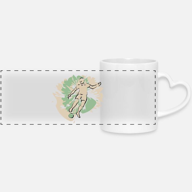 Cooles Design für Kicker - Panoramatasse mit Herzhenkel - Weiß