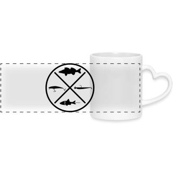 Zander - Panoramic mug with heart handle - white - Front