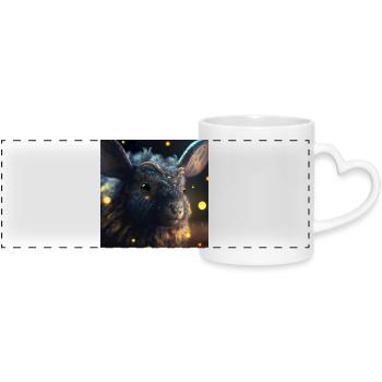 Photo macro creature 08 - Panoramic mug with heart handle - white - Front