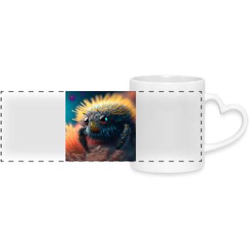 Photo macro creature 05 - Panoramic mug with heart handle - white - Front