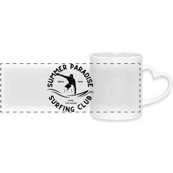 surf, surfeur, surfing, surfing club - Mug panoramique avec anse en forme de cœur - blanc - Devant