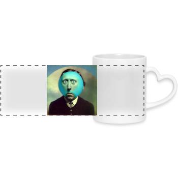 Surreal 02 - Panoramic mug with heart handle - white - Front