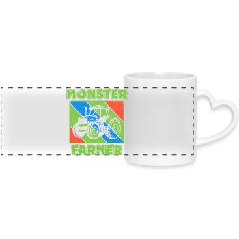 Farm Farmer Vehicle Statement Tractor - Panoramic mug with heart handle - white - Front