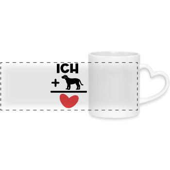 Heart Cuddly Toy Dog Pets Statement - Panoramic mug with heart handle - white - Front