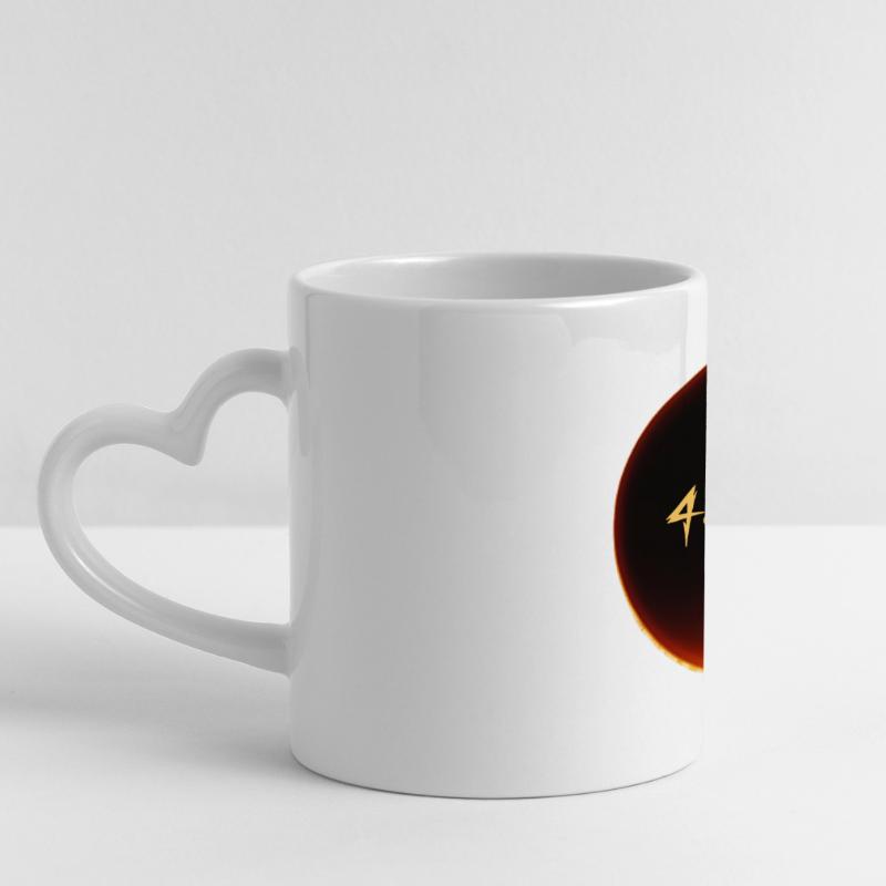 Solar Eclipse 2024 Panoramic mug with heart handle