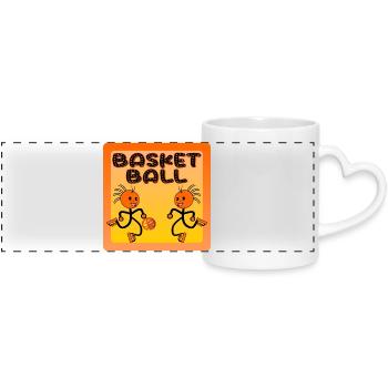 SPORT D’ÉQUIPE DE BASKETBALL FIGURINE - Mug panoramique avec anse en forme de cœur - blanc - Devant