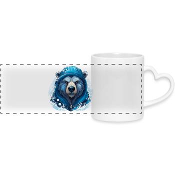 Ours des neiges - Mug panoramique avec anse en forme de cœur - blanc - Devant
