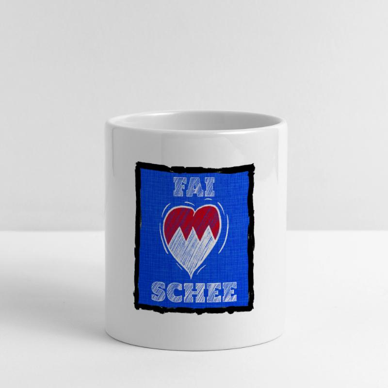 FAI SCHEE - Le dialecte franconien, c’est bien. Mug panoramique avec anse en forme de cœur