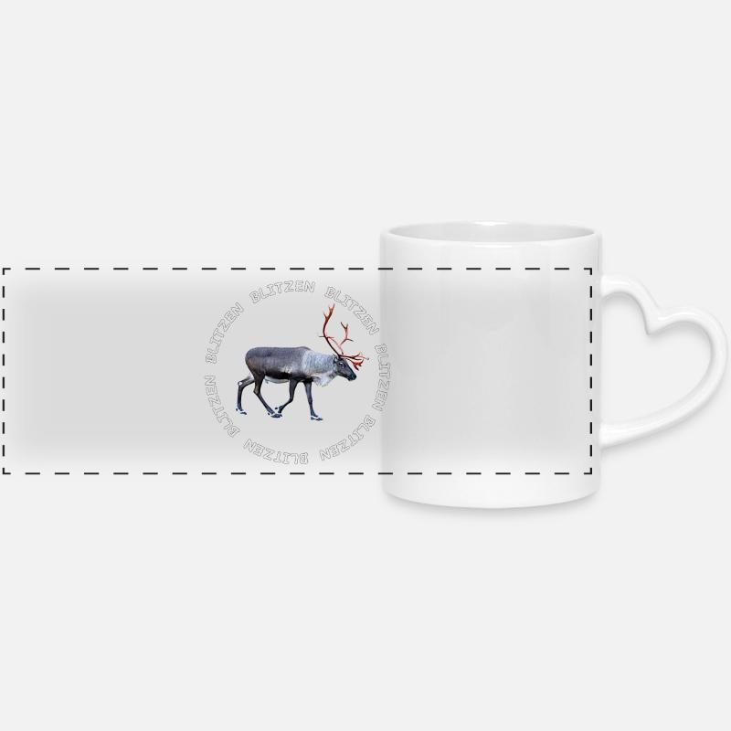 BLITZEN - Mug panoramique avec anse en forme de cœur - blanc