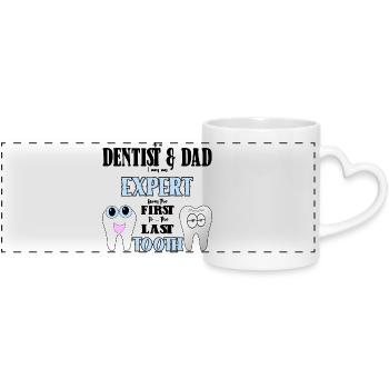 Dentiste papa dentiste papa cadeau - Mug panoramique avec anse en forme de cœur - blanc - Devant