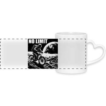 NO LIMIT - Mug panoramique avec anse en forme de cœur - blanc - Devant
