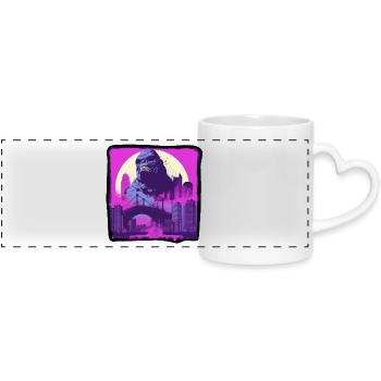 Gorilla 05 - Panoramic mug with heart handle - white - Front