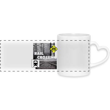 RAIL CROSSING - Panoramic mug with heart handle - white - Front