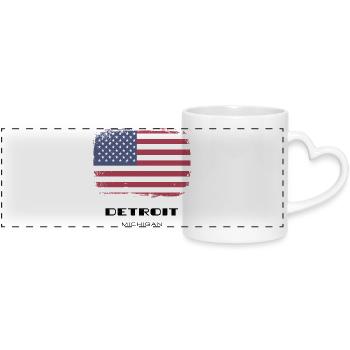 Detroit, Michigan, USA - Panoramic mug with heart handle - white - Front