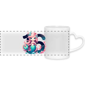 16 ans sirène doux cadeau d’anniversaire - Mug panoramique avec anse en forme de cœur - blanc - Devant